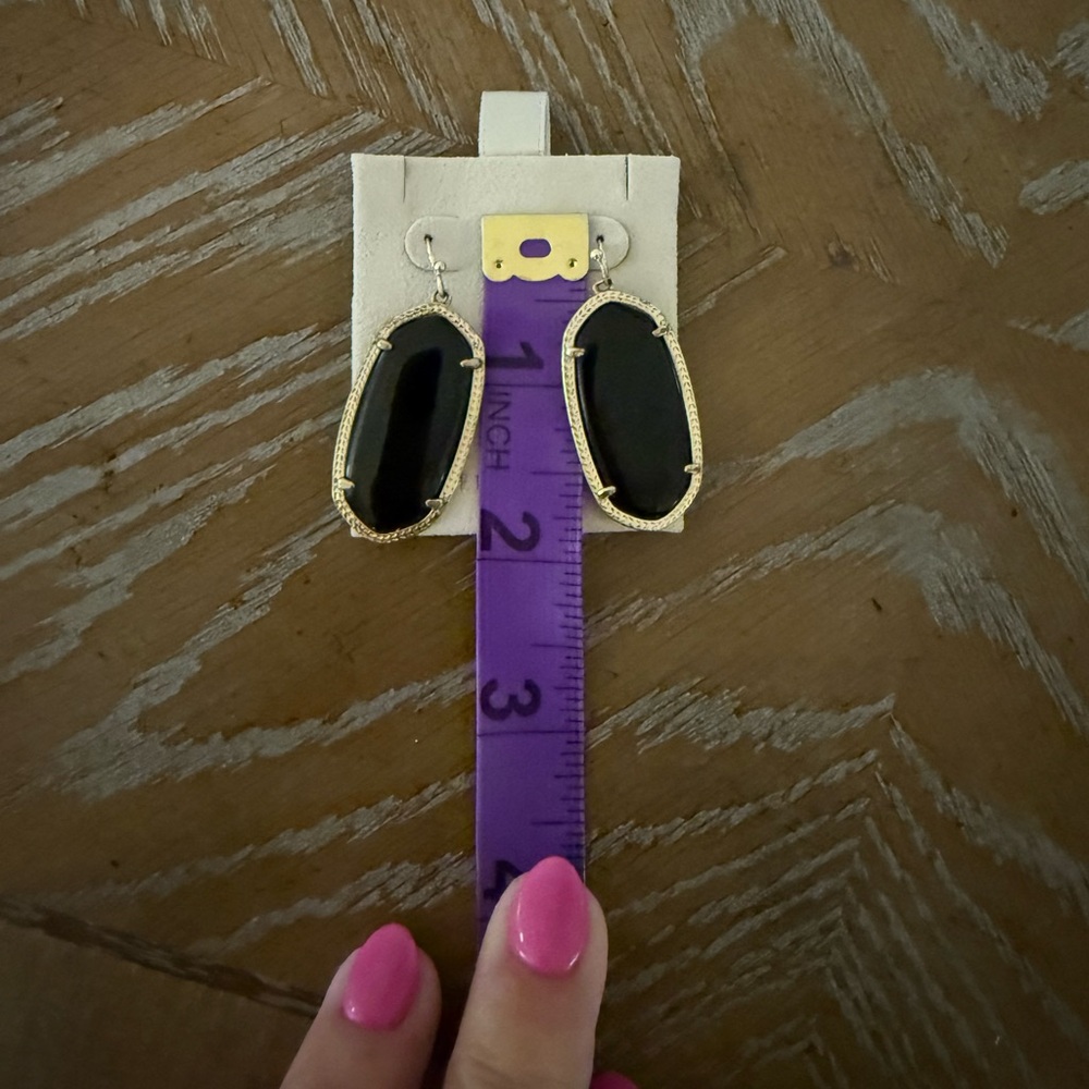 Kendra Scott Black and Gold Statement Earrings - Picture 8 of 8